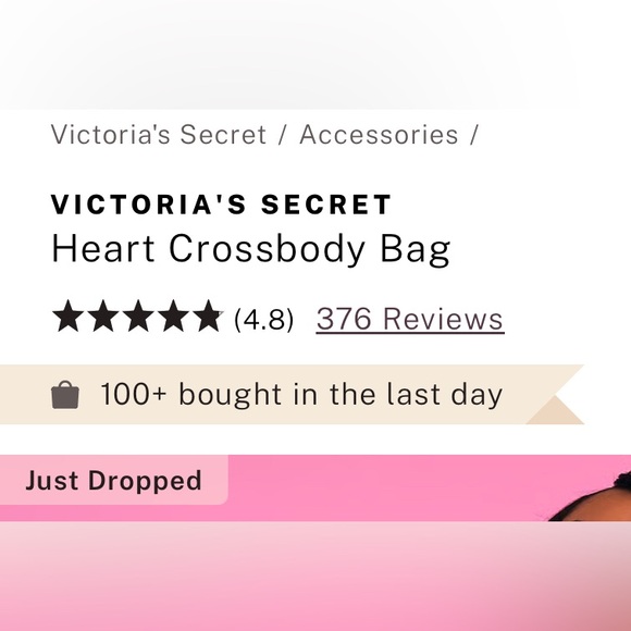 NWT! VICTORIA SECRET HEART BAG! I ADDED A NWT MATCHING BAGCHARM FREE! - Picture 6 of 10